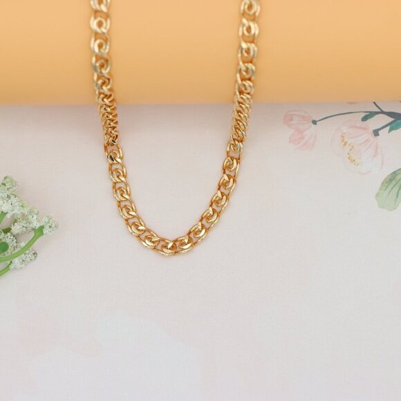 "Bold Rose Gold Chunky Chain Necklace for Statement Styling , XPNL0164 - Picture 10 of 12